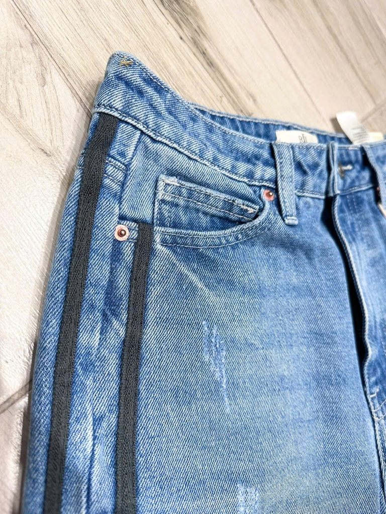 Quần jean dáng baggy Rauph Lauren xanh viền sọc đen