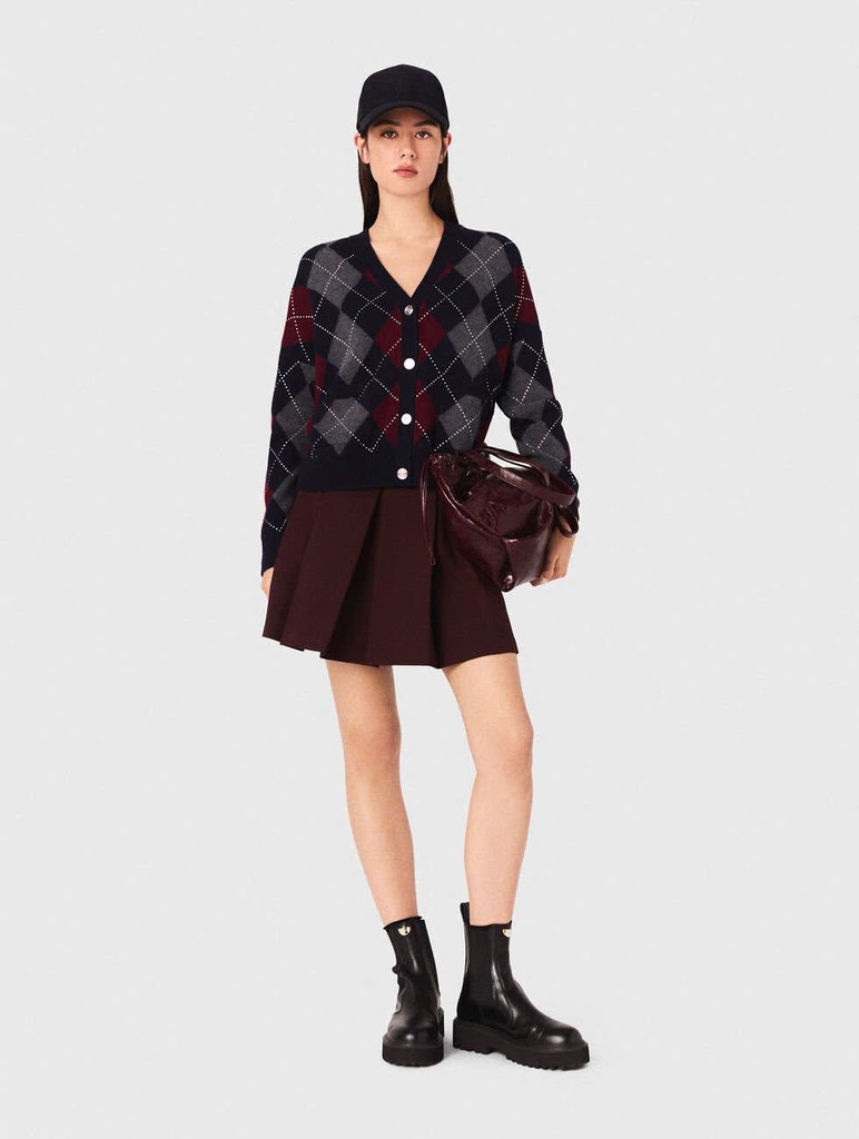 Áo khoác cardigan họa tiết argyle