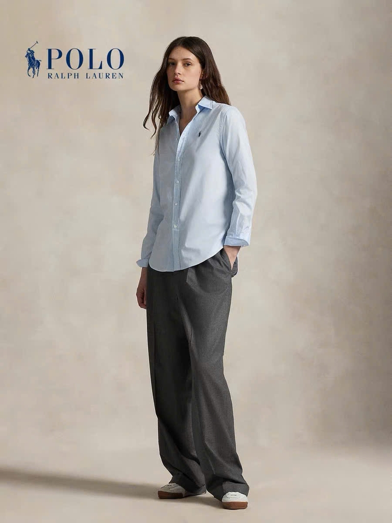 Áo sơ mi Ralph Lauren cổ đức dài tay thô mềm