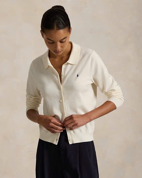 Áo khoác len Polo pha cotton