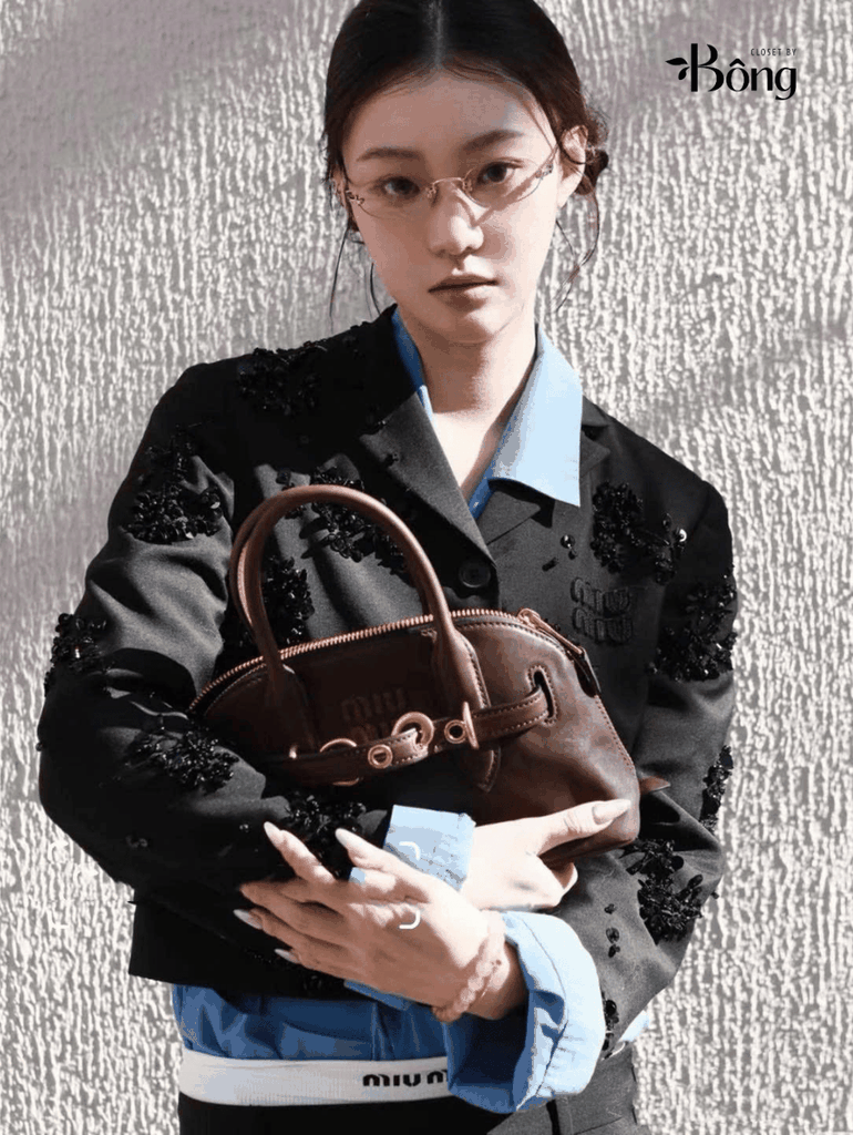Kính Miumiu gọng khoan không viền