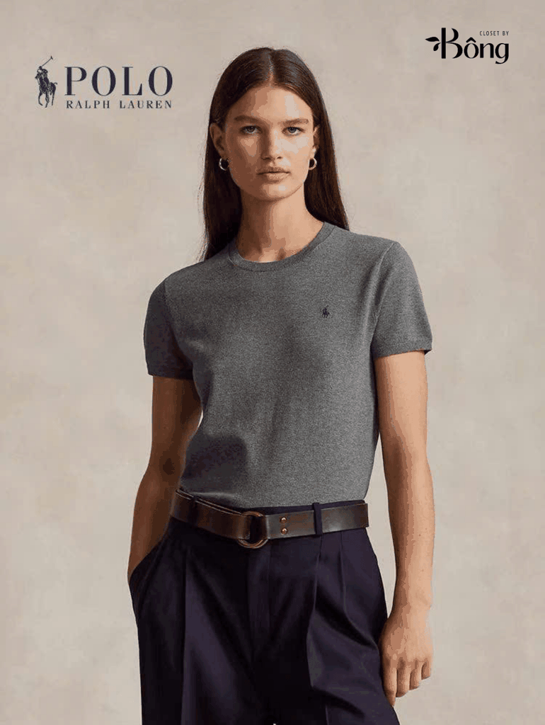 Áo len trơn Polo RL cổ tròn cộc tay 4 màu
