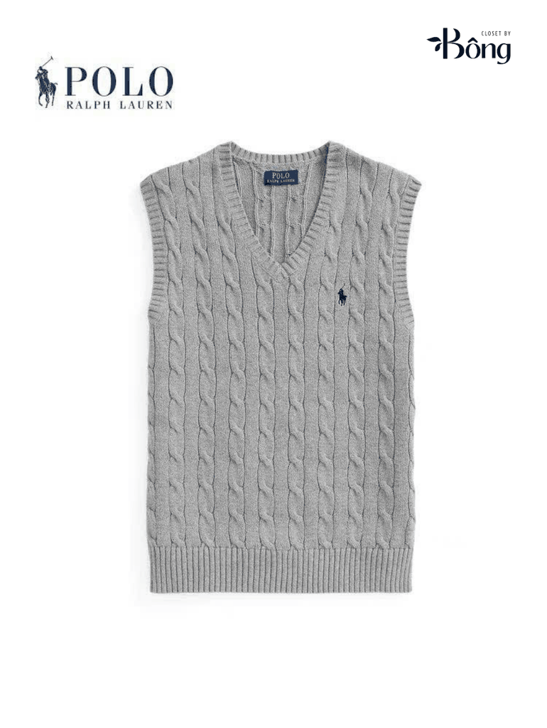 Áo gilett len Polo RL cổ V vặn thừng 2 màu