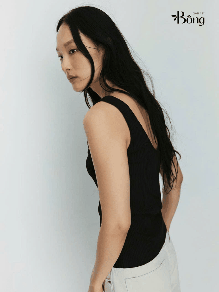 Áo thun tăm H&M viền ren 4 màu