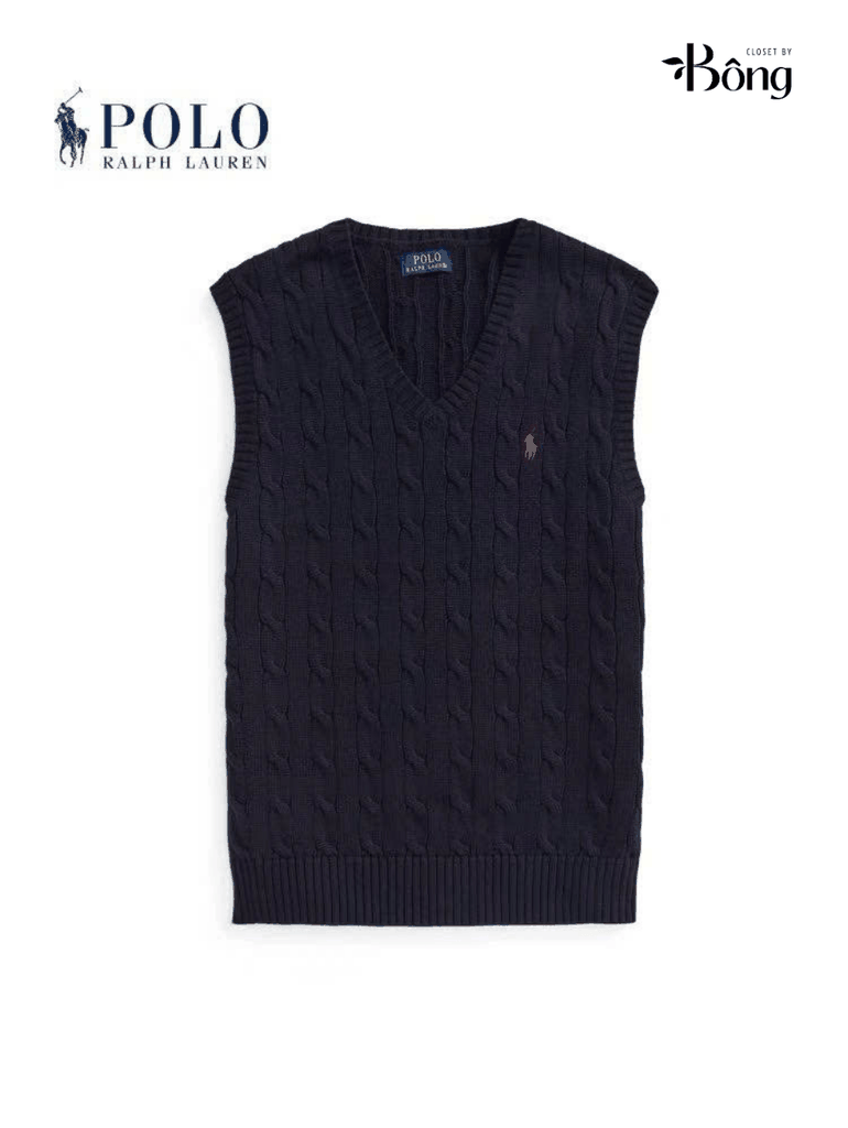 Áo gilett len Polo RL cổ V vặn thừng 2 màu