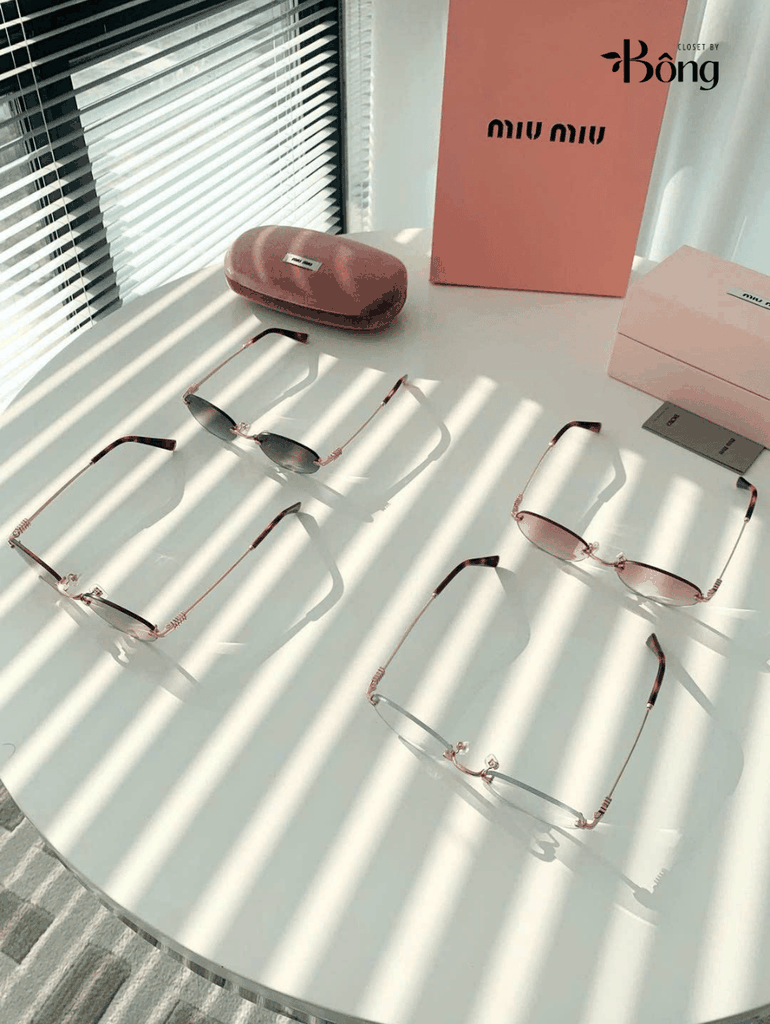 Kính Miumiu gọng khoan không viền