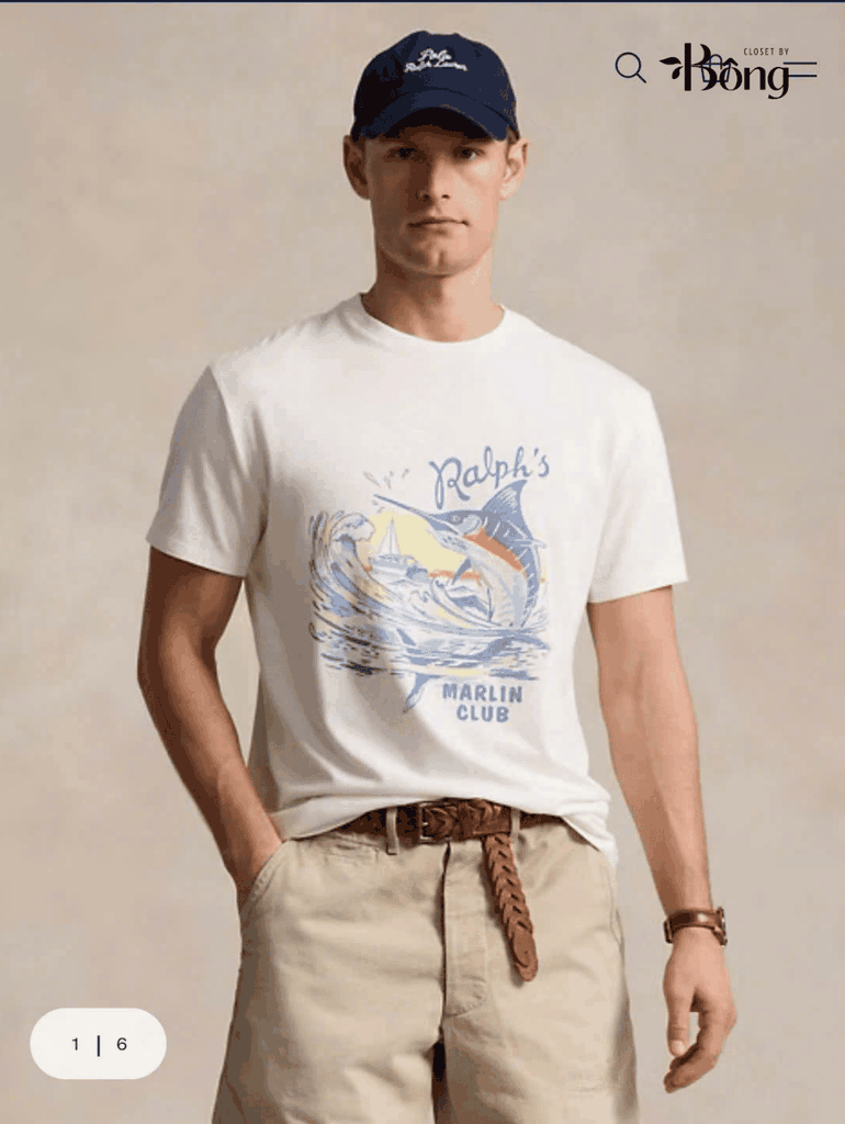 Tshirt Polo RL 100% cotton hoạ tiết