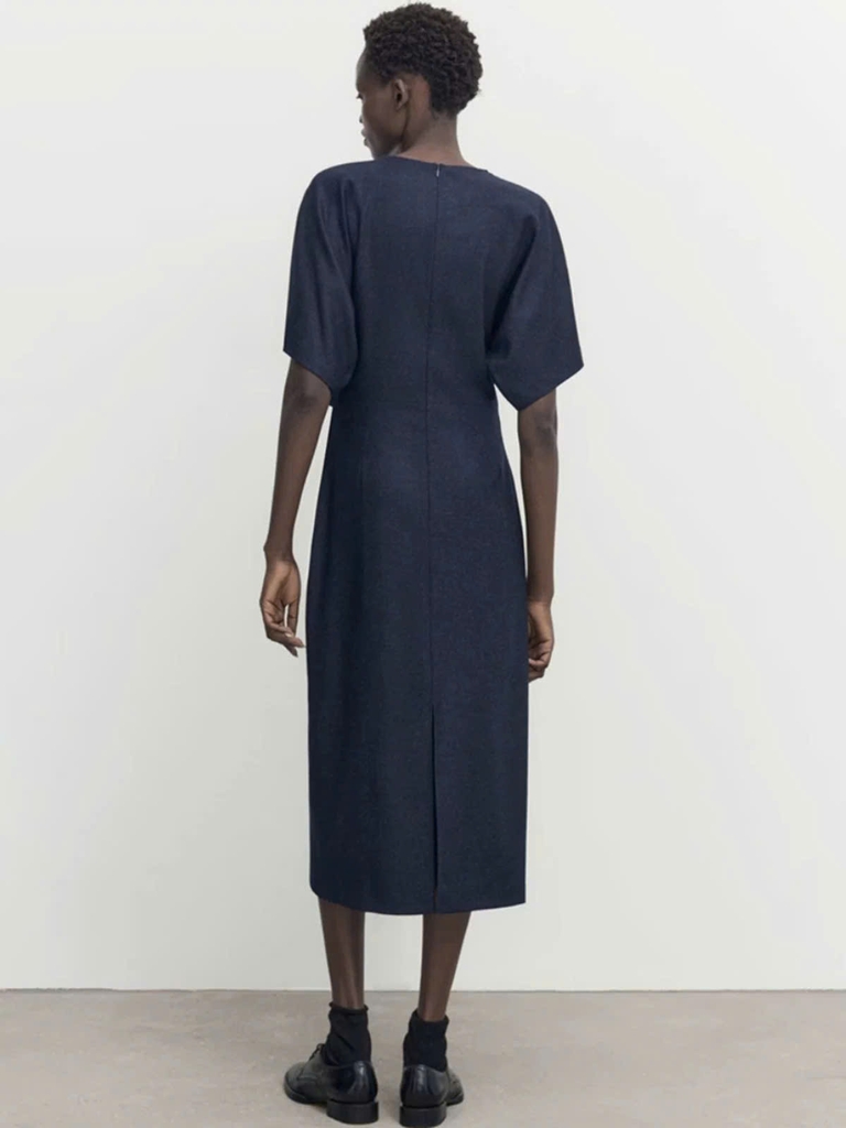 Váy sơ mi Massimo Dutti nhún eo ngắn tay