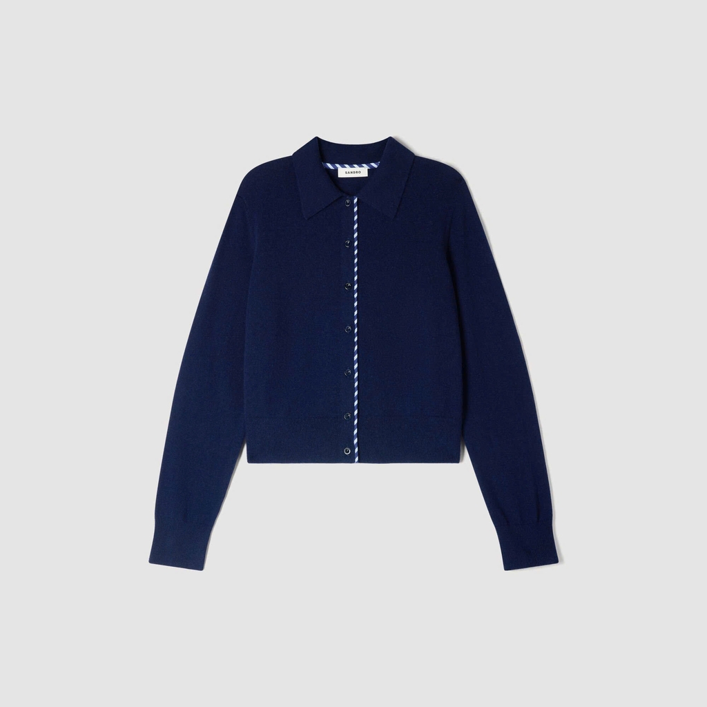 ÁO KHOÁC CARDIGAN LEN VÀ CASHMERE KẺ SỌC