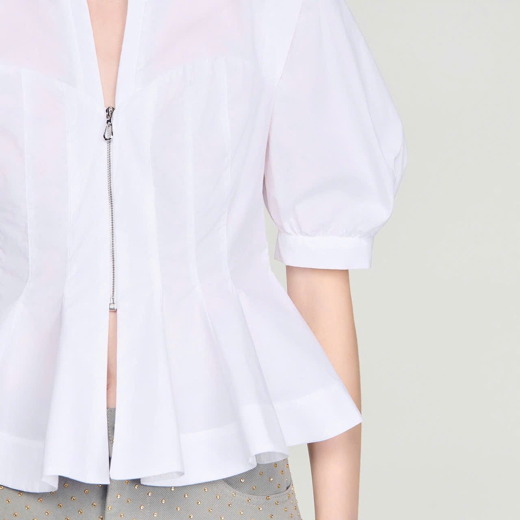 ÁO SƠ MI PEPLUM CÓ KHOÁ KÉO