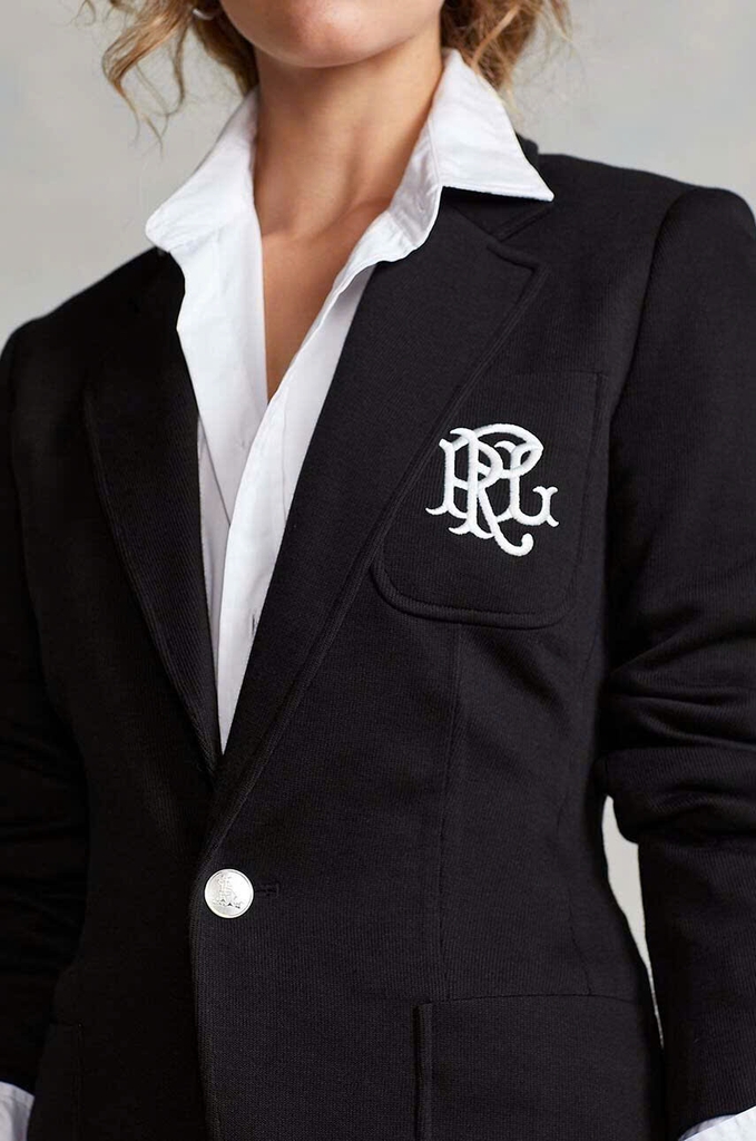 Blazer Polo 100% cotton 1 khuy huy hiệu PRL 2 màu