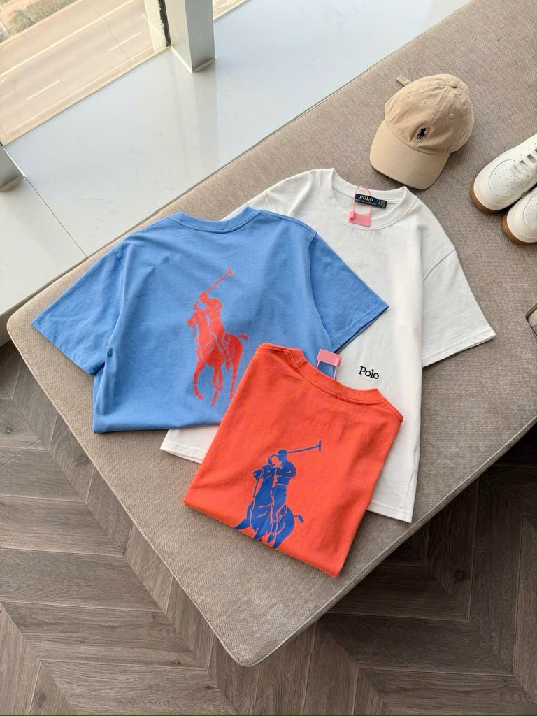 Tshirt POLO cổ tròn logo lưng 3 màu