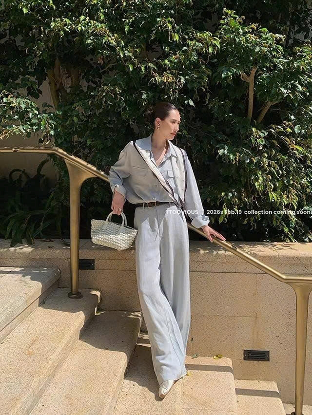 Set linen TTOO VOUISE Hàn Quốc 3 màu kèm khăn lụa