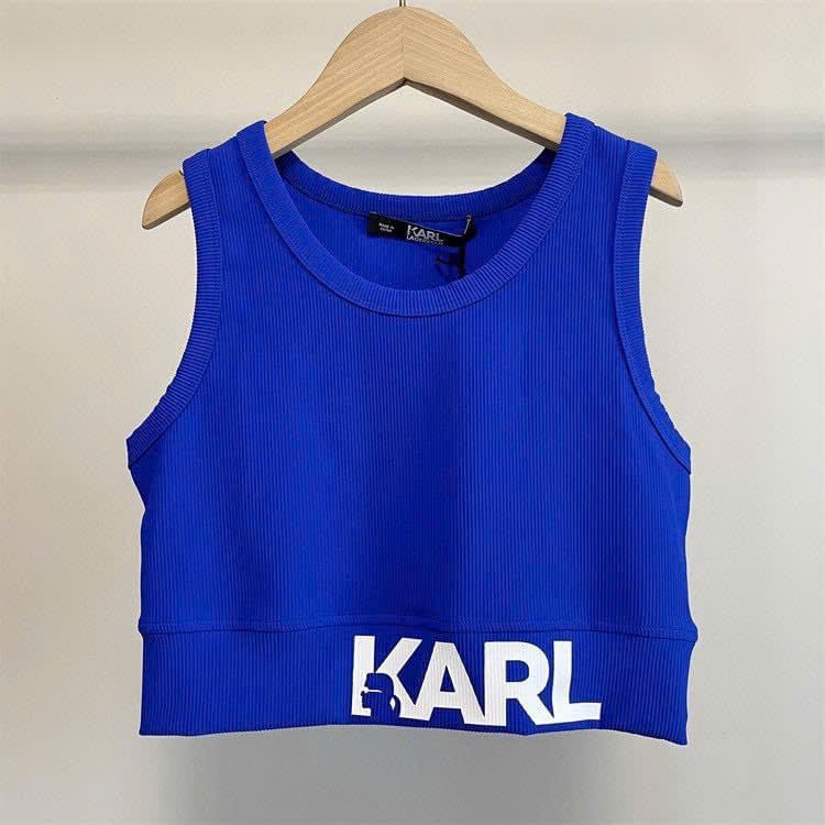 Áo croptop KARL dệt kim 3 lỗ 3 màu