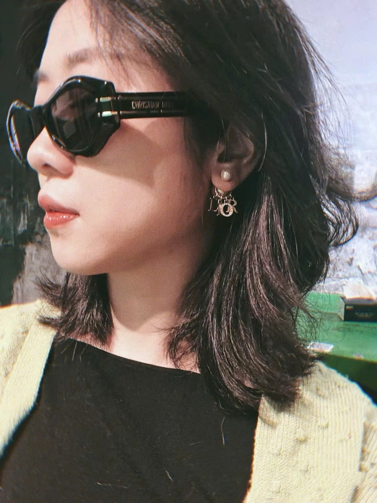 CDior B1U cat-eye acetate and gold-tone sunglasses