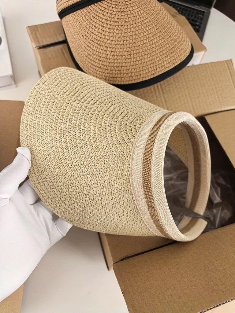 Mũ cói nửa đầu Sun Flat xuất xịn 3 màu