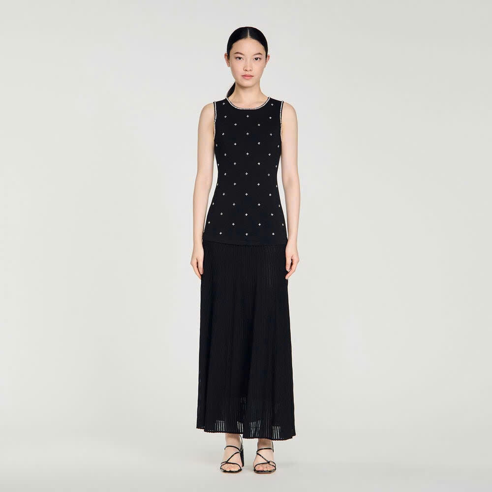 ĐẦM MAXI IN HOA ĐÍNH ĐÁ