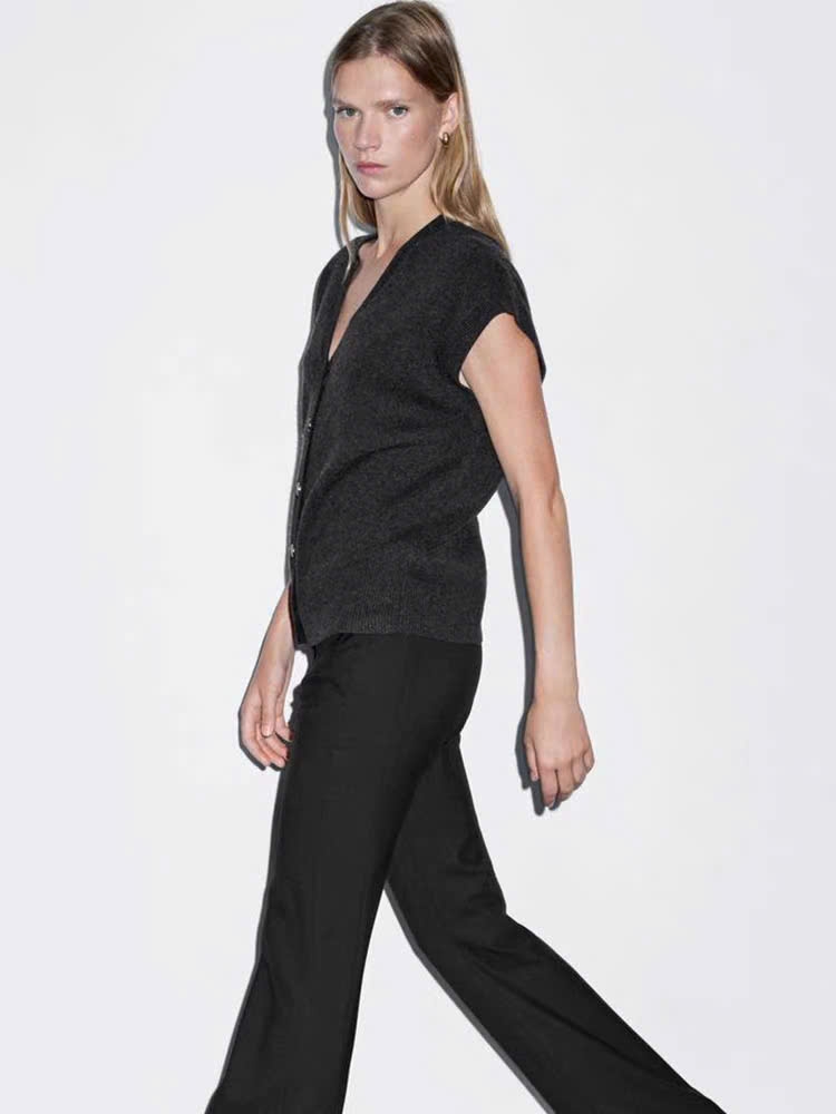 Áo GILE MASSIMO DUTTI khuy bạc màu lồng chuột