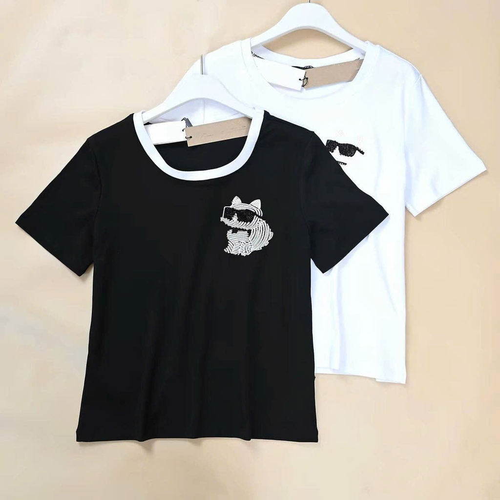 Tshirt Karl viền cổ dáng basic 2 màu