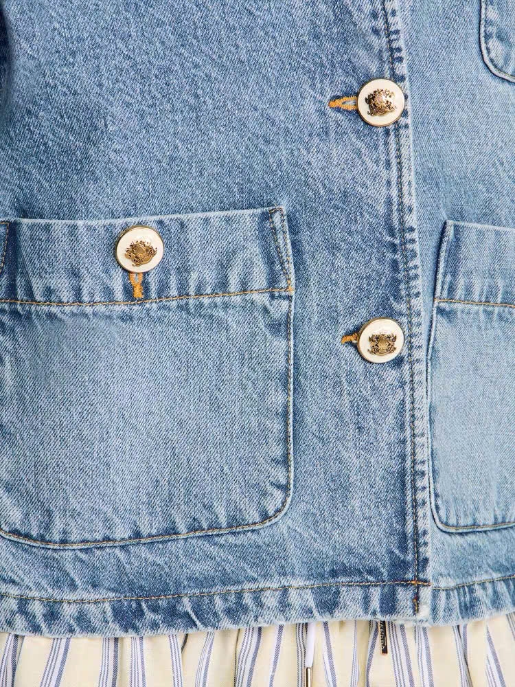 ÁO KHOÁC DENIM PHỐI KHUY