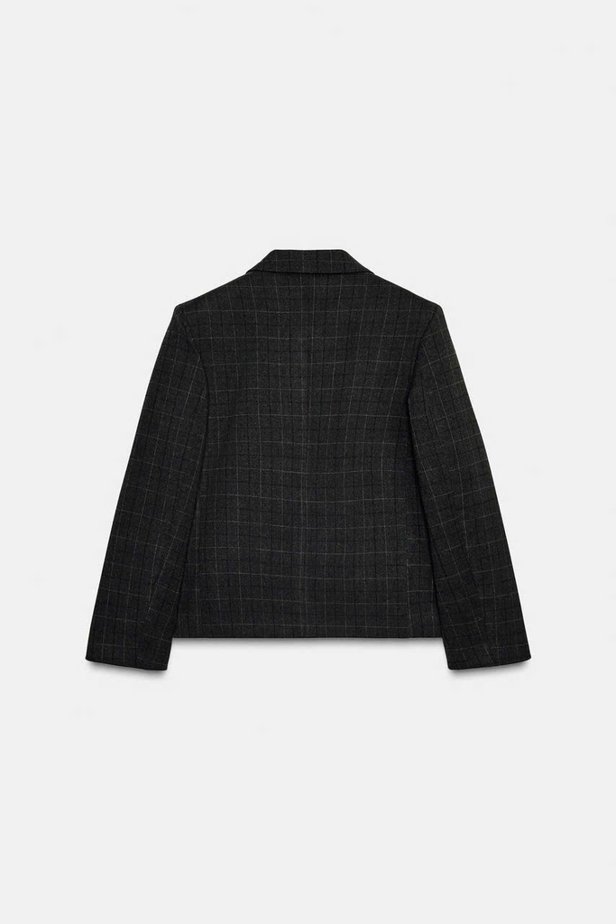 ÁO KHOÁC BLAZER CROPPED KẺ CARO OVERSIZE