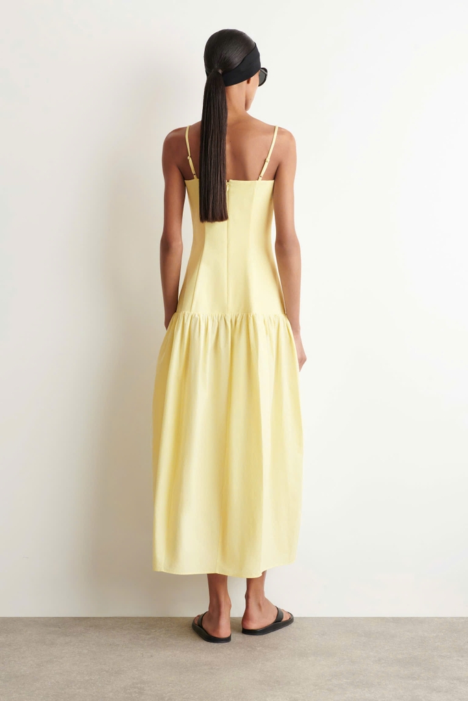 Váy maxi 2 dây COS thun cải khaki 2 màu