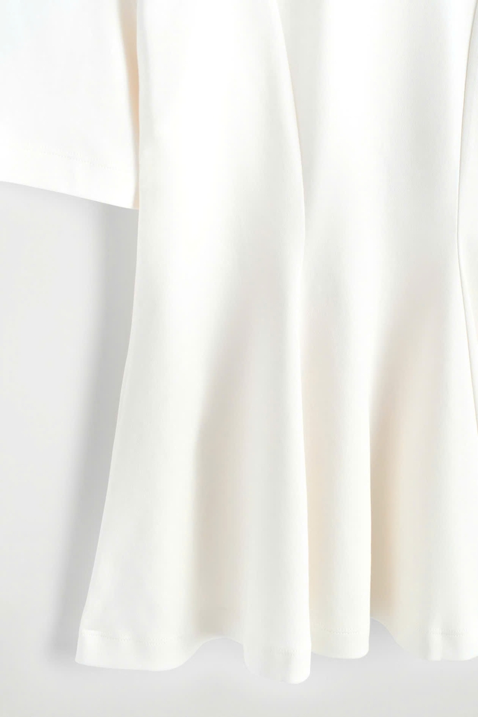 Áo COS dáng peplum cotton màu trắng