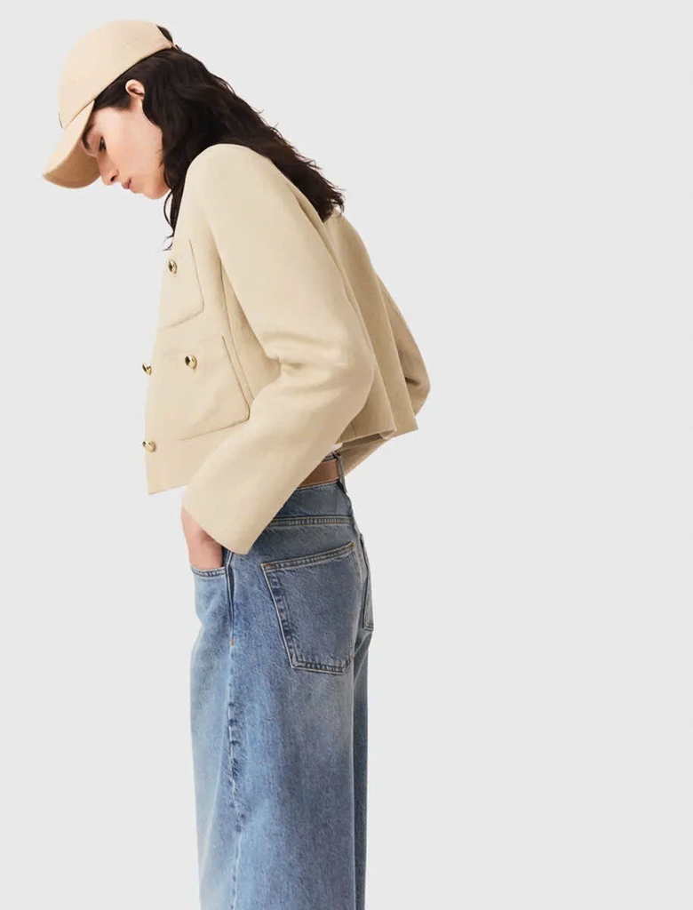 Áo khoác ngắn pha linen
