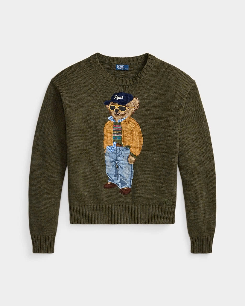 Áo len cổ tròn bằng cotton hiệu Polo Bear