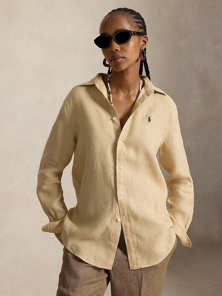 Áo Sơ Mi Nữ Tay Dài Classic Fit Linen Shirt
