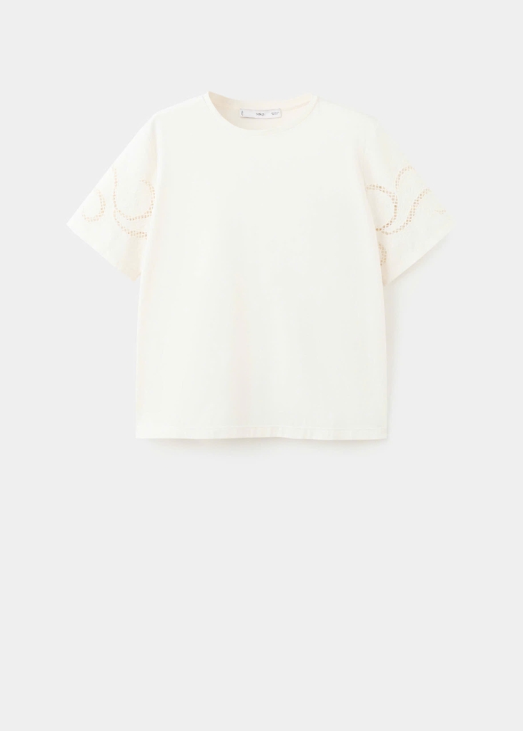 ÁO T-SHIRT COTTON THÊU CẮT