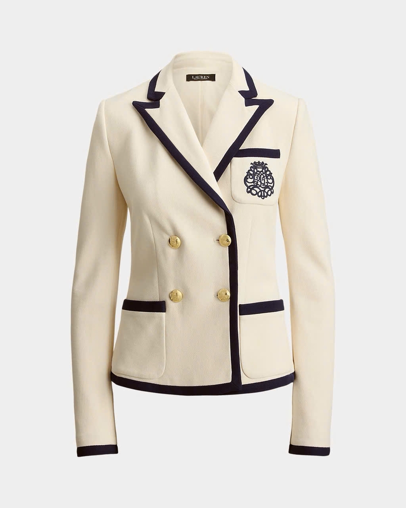 Áo blazer hai hàng cúc phối hai tông màu polo