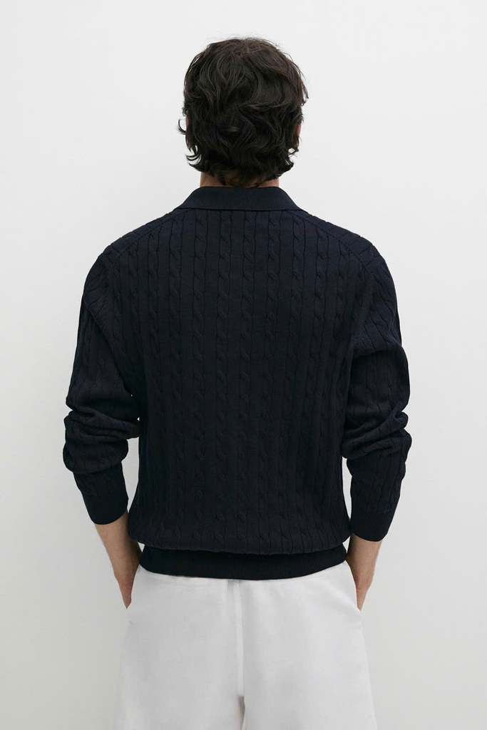 ÁO POLO DỆT KIM KIỂU CÁP 100% COTTON