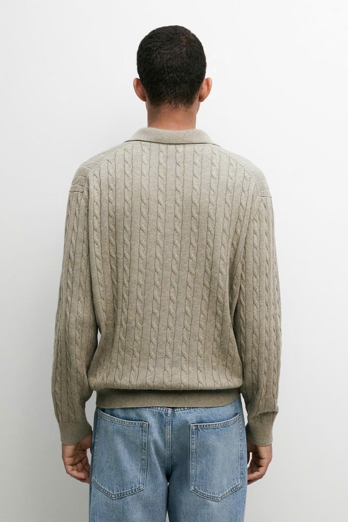 ÁO POLO DỆT KIM KIỂU CÁP 100% COTTON