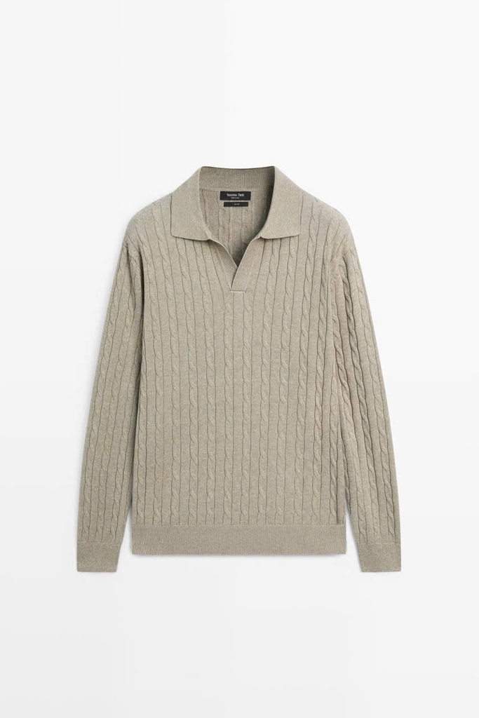 ÁO POLO DỆT KIM KIỂU CÁP 100% COTTON