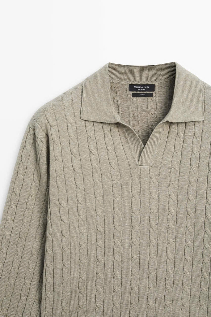 ÁO POLO DỆT KIM KIỂU CÁP 100% COTTON