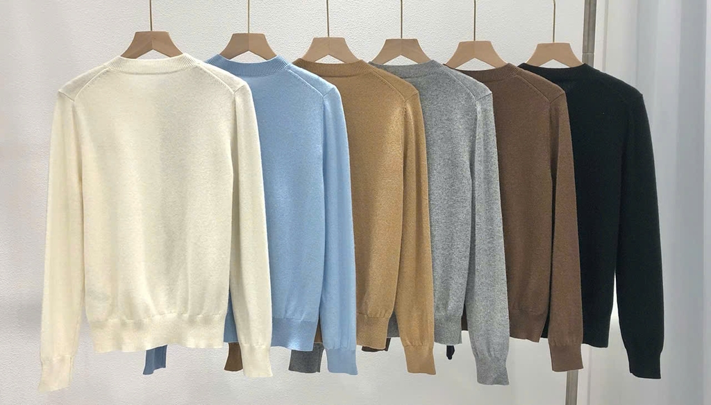 Áo len CDG Maison Kitsune logo 2 cáo 6 màu len 100% wool