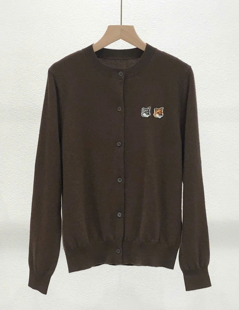 Áo len CDG Maison Kitsune logo 2 cáo 6 màu len 100% wool