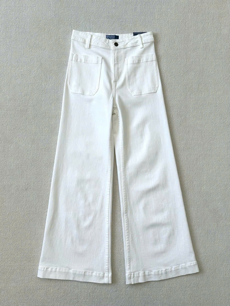 Quần denim trắng ống vẩy