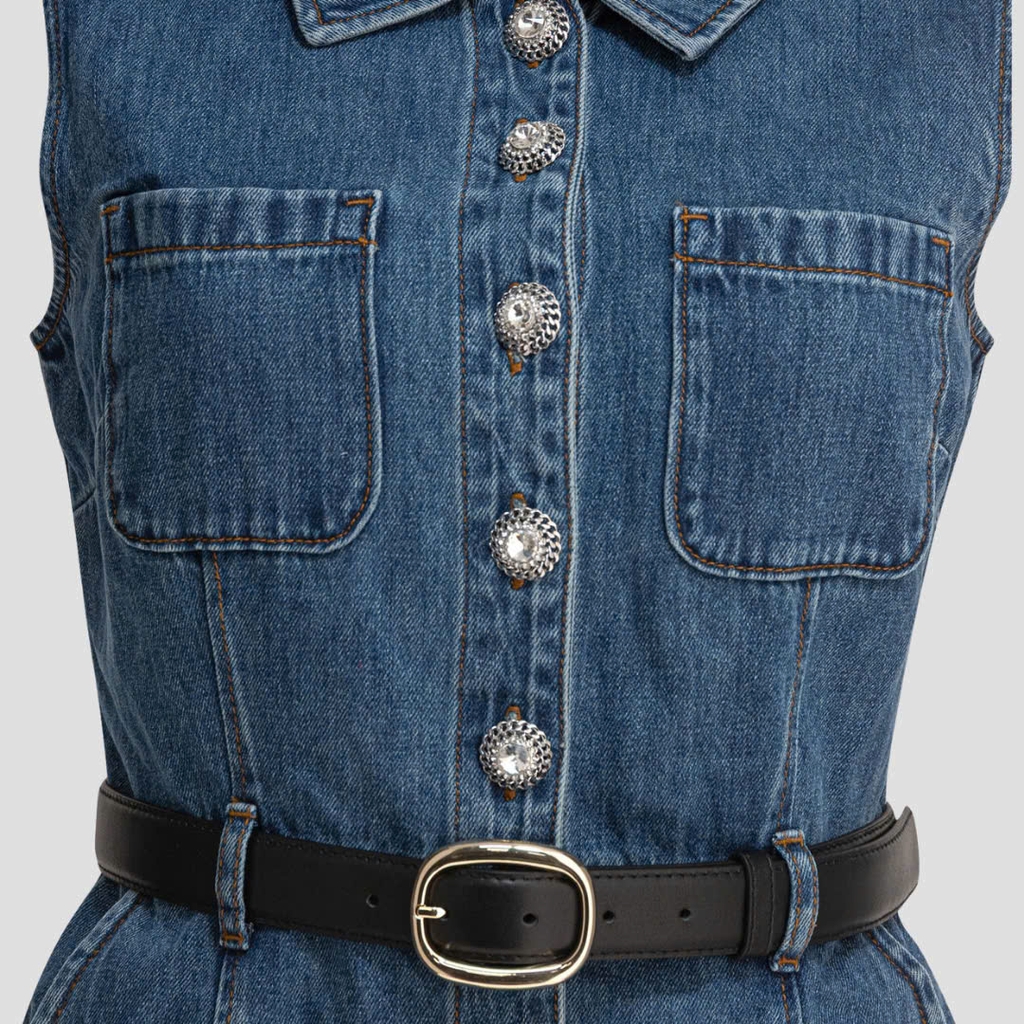 Váy denim Sel-Portrait cổ bẻ 4 túi