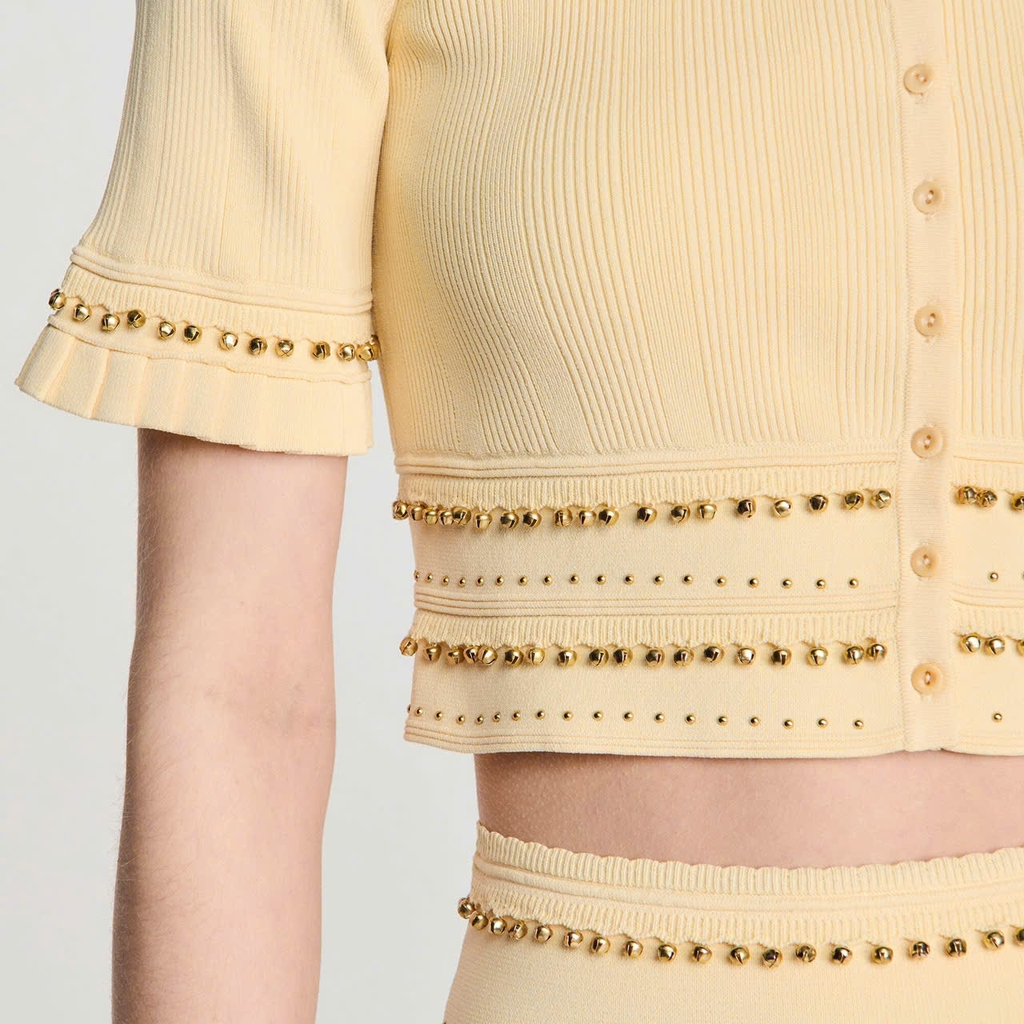 ÁO KHOÁC CARDIGAN SANDRO NGẮN CÓ TUA RUA