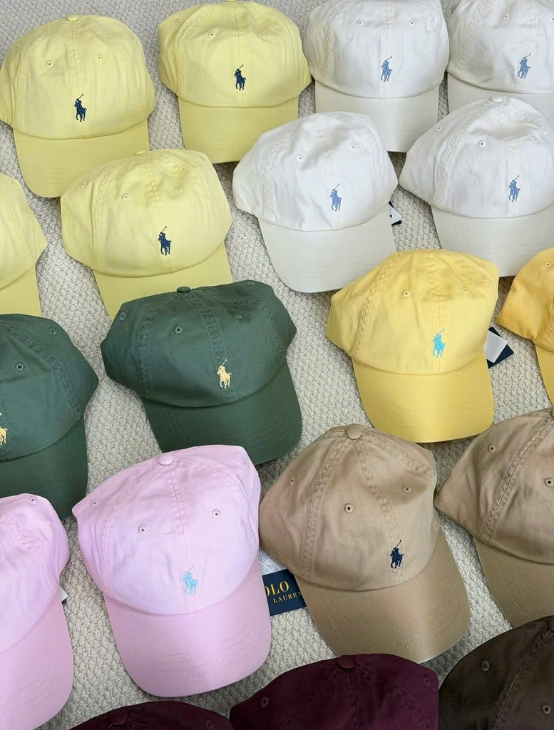 Mũ lưỡi trai Polo RL thêu ngựa 100% cotton