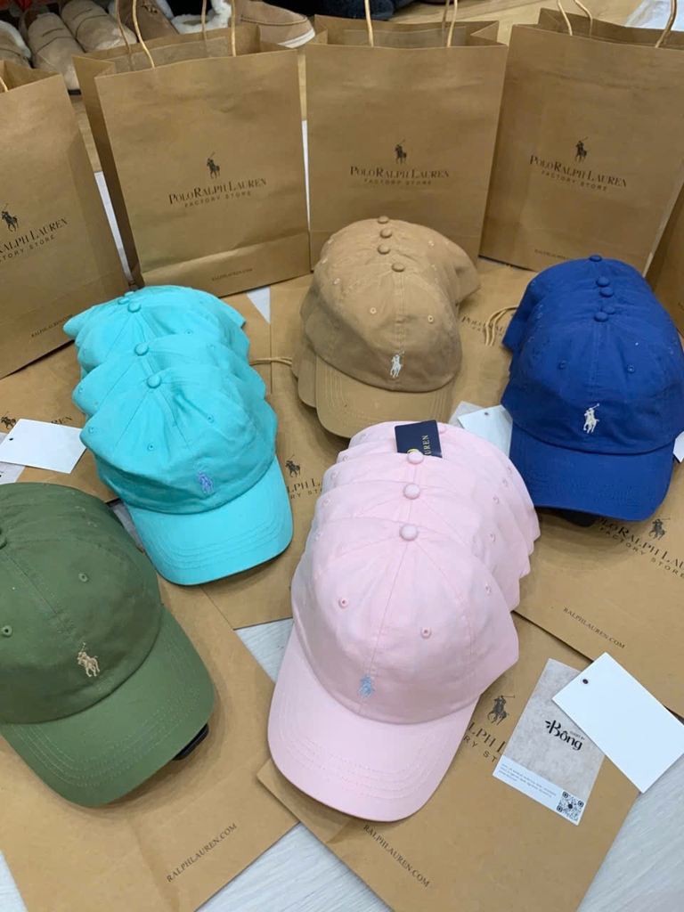 Mũ lưỡi trai Polo RL thêu ngựa 100% cotton