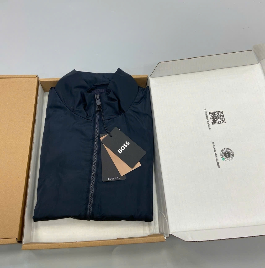 Jacket gió cổ trụ 5cm BOSS màu navy
