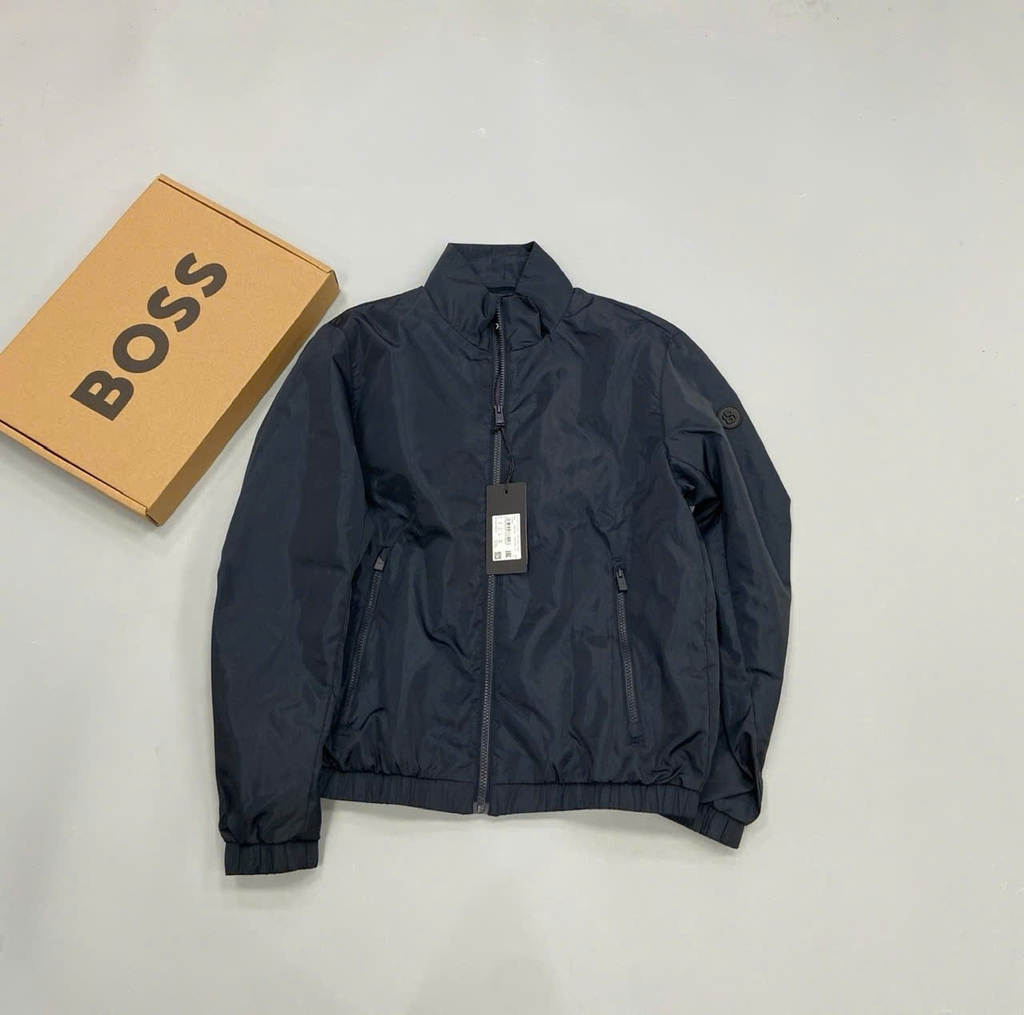 Jacket gió cổ trụ 5cm BOSS màu navy
