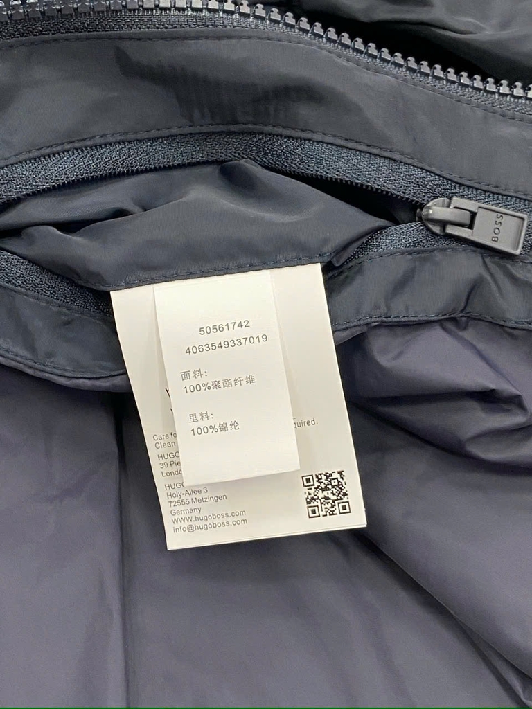 Jacket gió cổ trụ 5cm BOSS màu navy