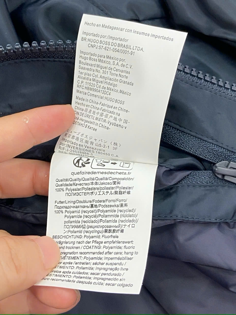 Jacket gió cổ trụ 5cm BOSS màu navy