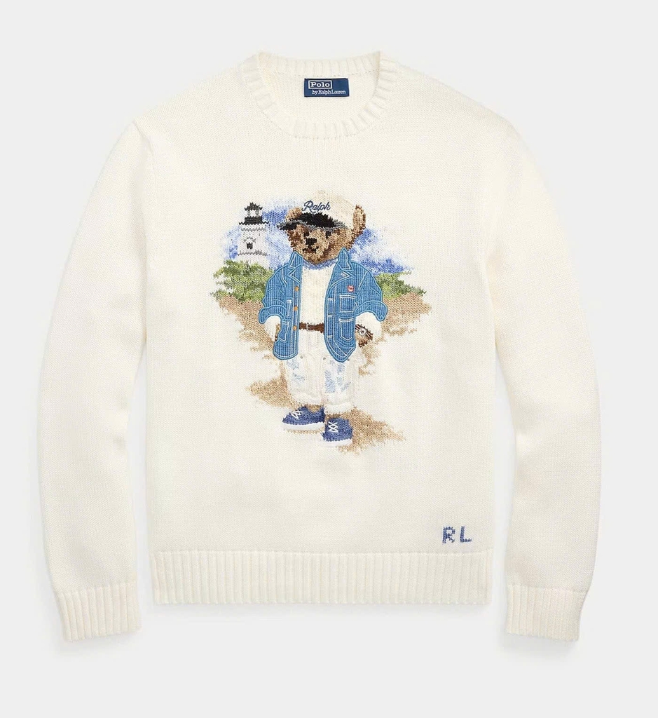 Áo len cotton dệt họa tiết Polo Bear