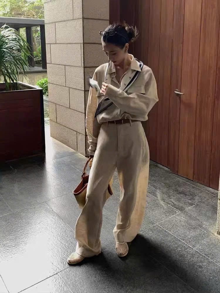 Set linen TTOO VOUISE Hàn Quốc 3 màu kèm khăn lụa