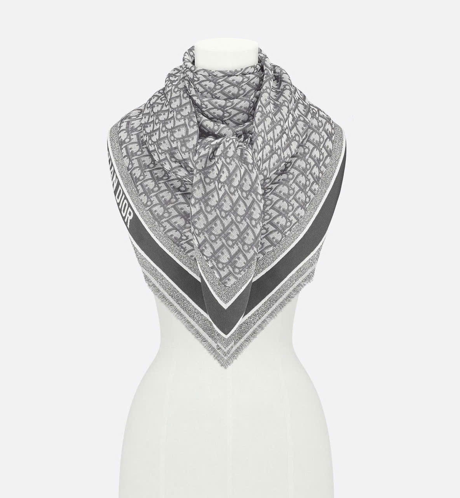 Khăn DIOR hoạ tiết monogram 42% wool 42% silk 16 cotton